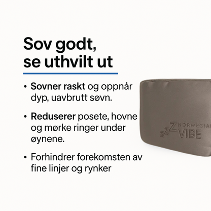 Sovemaske grå - 100 % mulberry silke - 100 % lystett